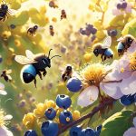 mason bees and blueberries