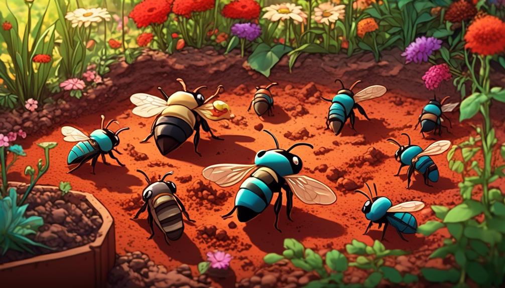 mason bees and soil
