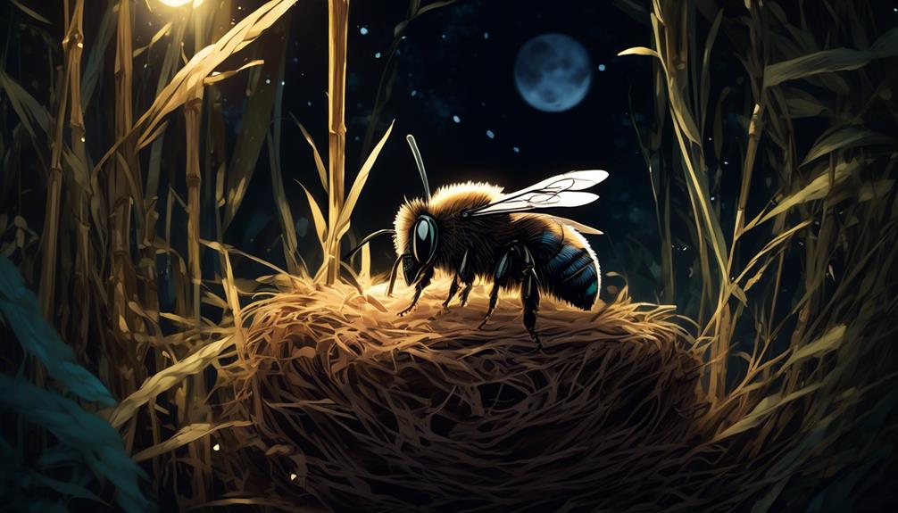 mason bees at night