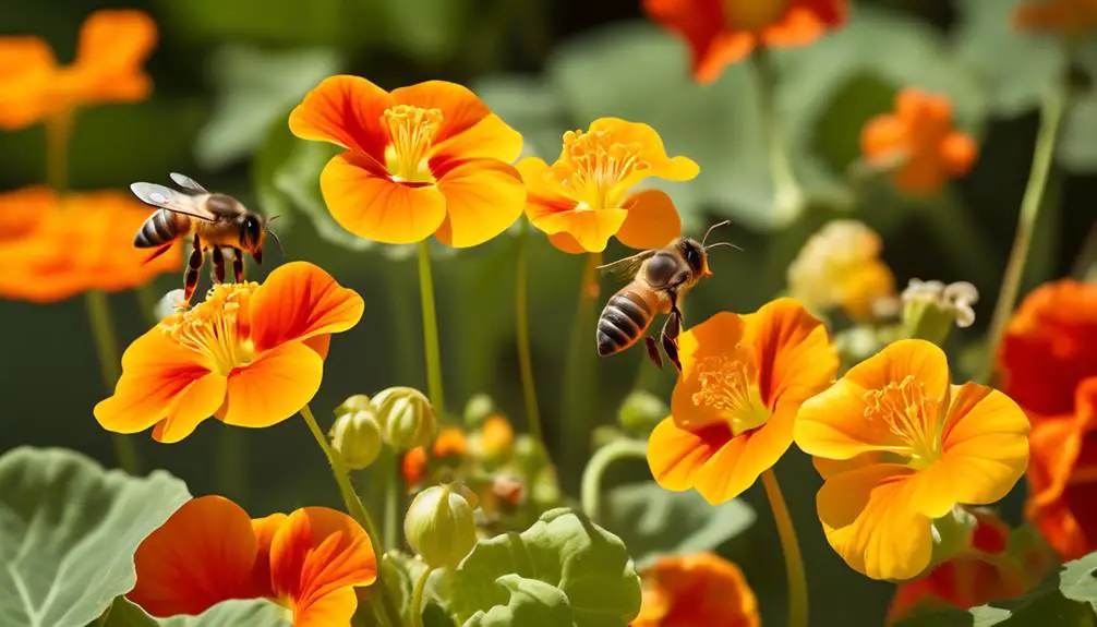 nasturtiums support honey bees