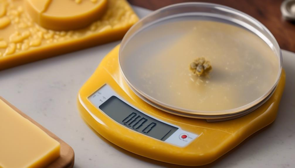precise measurement of beeswax