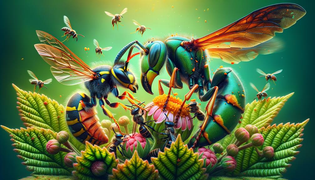 wasp preys on bee