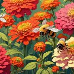 zinnias attract bees naturally