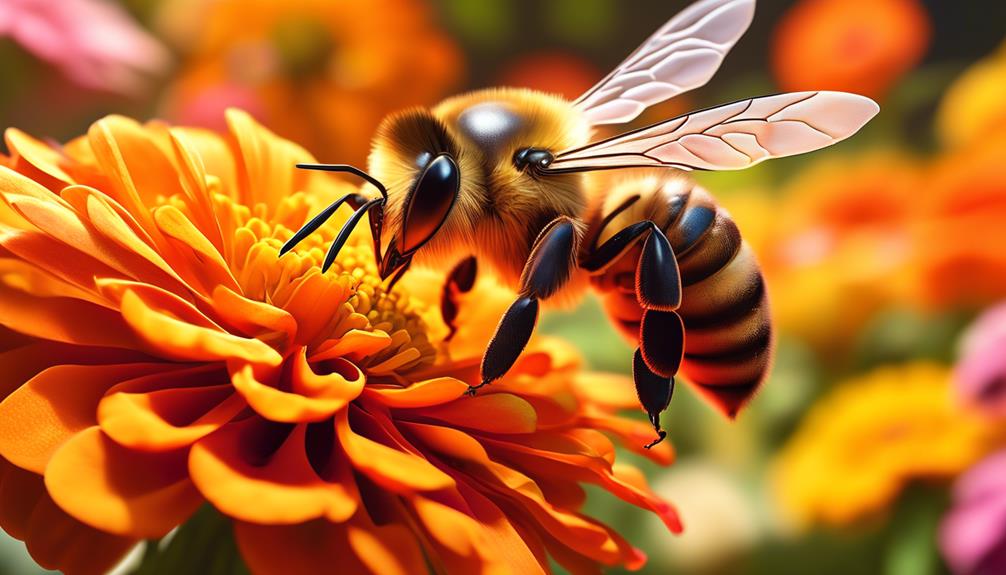 zinnias nectar for bees